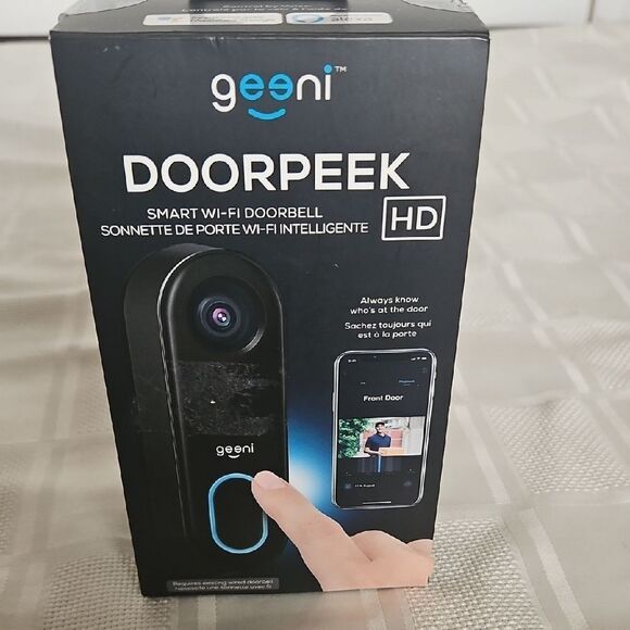 HOST PICK Geeni Doorpeek Smart Wi-Fi Doorbell - Black - Picture 10 of 16